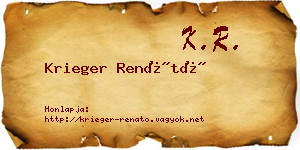 Krieger Renátó névjegykártya